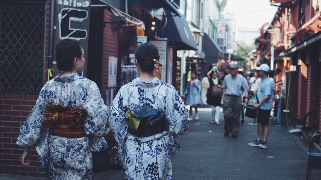 womens walking in street