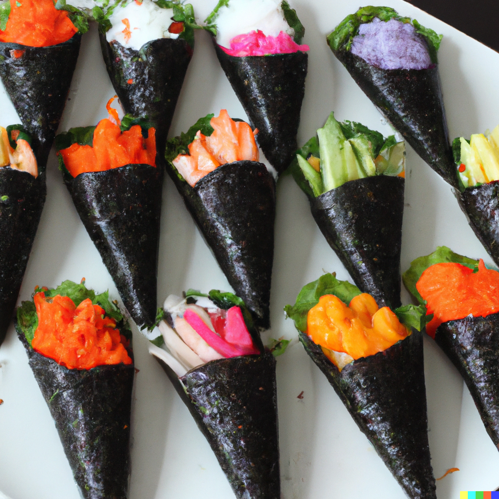 Temaki (Cone-Shaped Hand Roll Sushi)