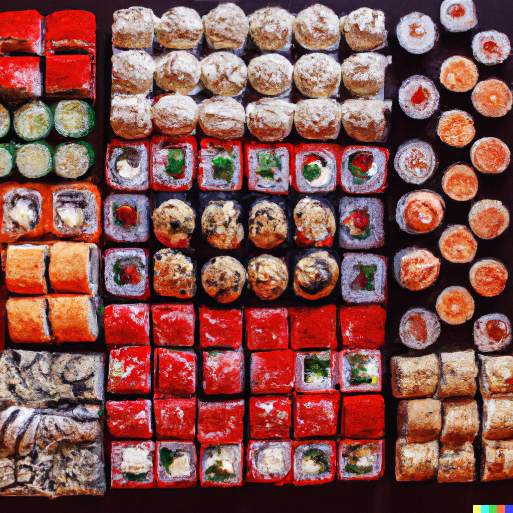 different types of sushi
