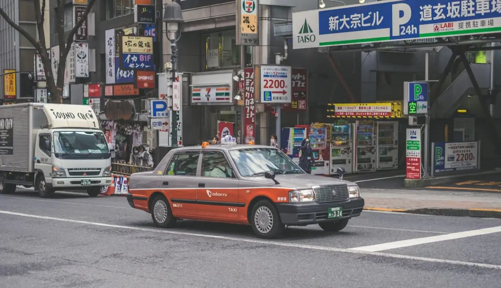 taxi in concrete road