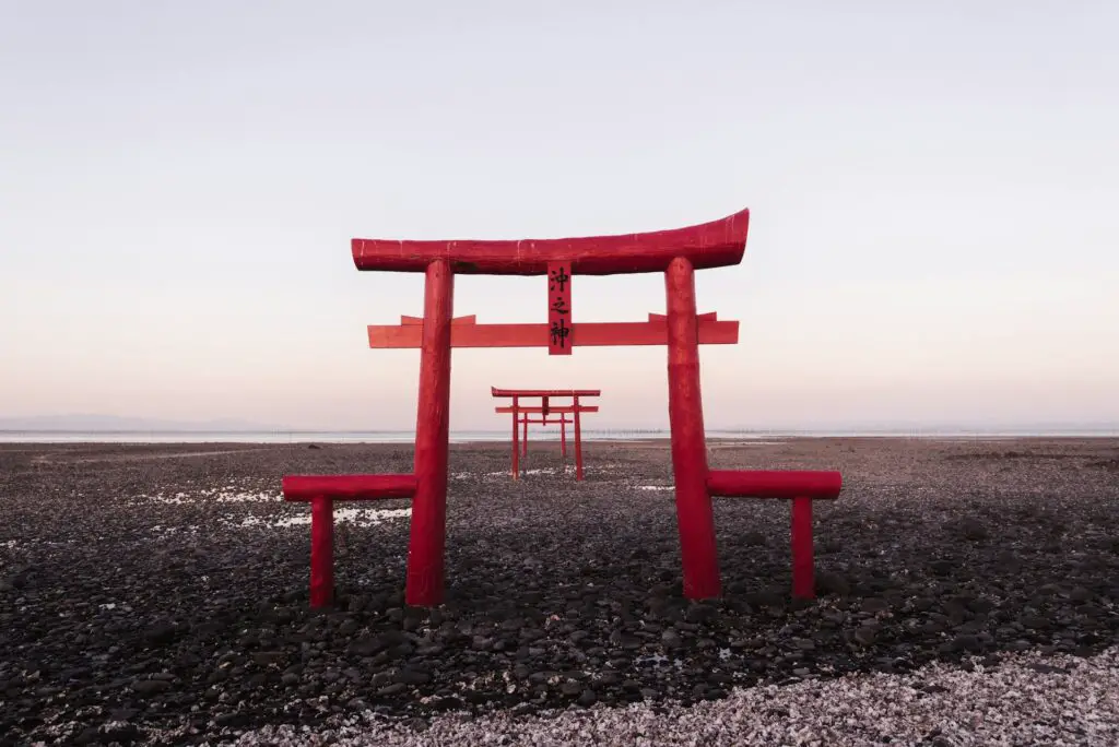Shinto gates in the sea